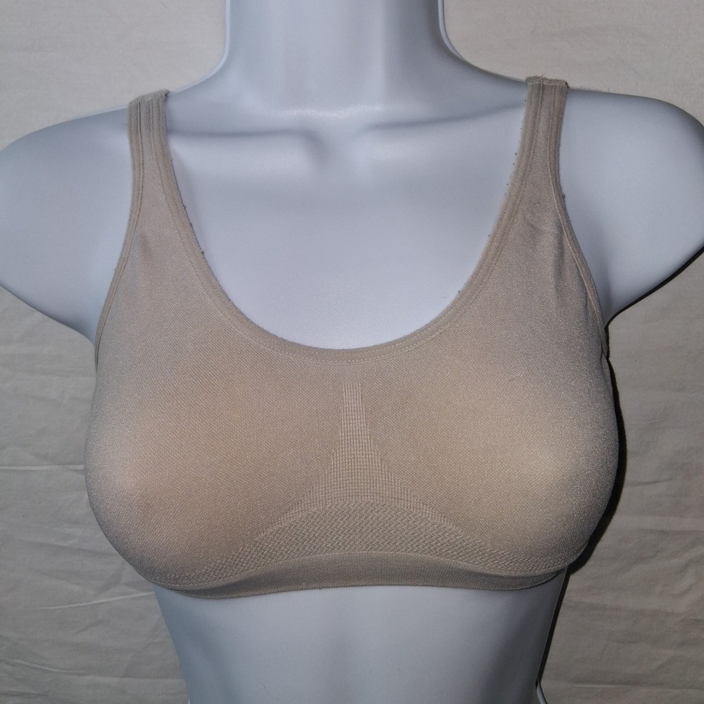 Hanes Beige‎ Seamless Wireless Comfort Bra Youth Size XL